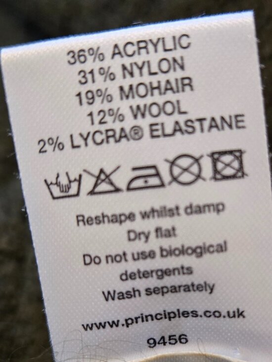 Olive Green Mohair and Wool Blend Ruffled Cardigan - Size S - Picture 12 of 13